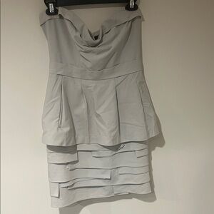 BCBGMaxAzria Strapless Light Gray Dress